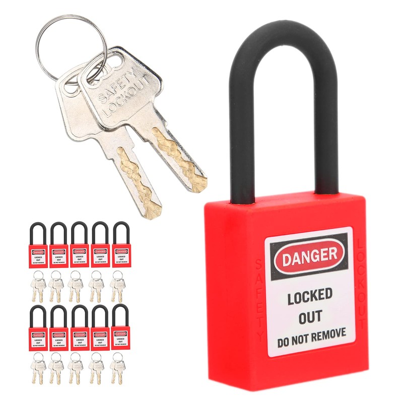 Lockout Lock, 38mm Lock Out Tag Out Padlocks, 10 Sets