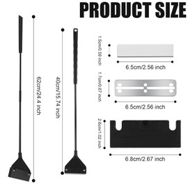 PEUTIER Algae Scraper for Glass Aquariums, 24.4 inch Extendable Handle Aquarium Scraper Scrubber Fish Tank Cleaner 2 in 1 Razor Scraper with 10 Blades Aquarium Cleaning Tools Fish Tank Accessories
