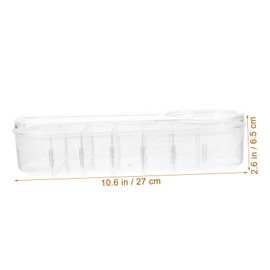 KOMBIUDA 2Pcs Clear Cord Storage Box Multi Grid Cable Management Organizer for Charging Cables Desk Accessories Tidy Spaces Durable Pet Material Odorless Design Easy to Use