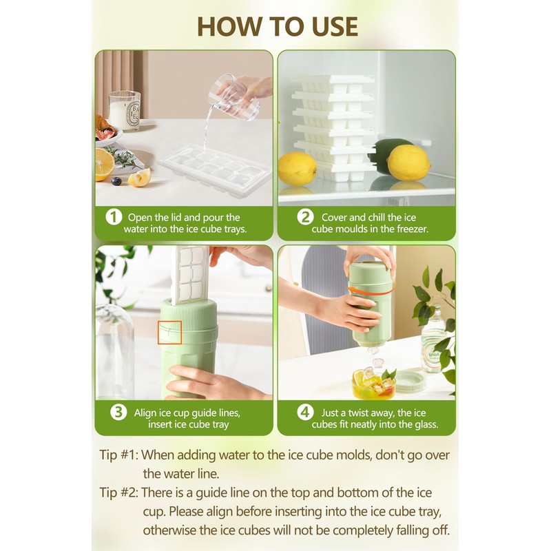 Ice Cube Easy-Release Tools with 3 Pack Ice Cube Trays