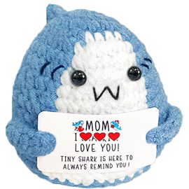AicooFest Gifts for Mom Mothers Day, Mom Birthday Gifts, from Daughter Son, I Love You Mommy Presents, Unique Emotional Positive Crochet Shark Gift for Mommy Mother in Law Bonus Step Mother