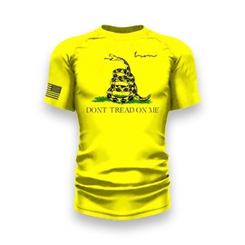Iron Jiu Jitsu Don't Tread on Me Rash Guard for Men - BJJ No Gi Rash Guard (US, Alpha, Large, Regular, Regular, Yellow)