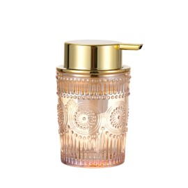 LEICURACE Glass Foam Soap Dispenser - Toothbrush Holder & Refillable Lotion Dispenser (S-Gold-Foaming)