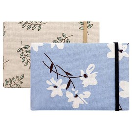 Pack of 2 Mini Linen Cover Photo Albums - Space for 100 Pictures, Small Travel Album for Wedding, Holiday, Family - Handy Memory Book for Special Occasions