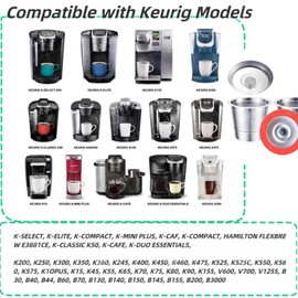 JavaNest 6 Pack Reusable K Cups for Keurig 2.0 & 1.0, 100% Stainless Steel Refillable Coffee Pods – BPA-Free, Ultra-Fine Mesh for Rich Flavor – Includes Scoop & 6 Seals – Eco-Friendly, Gift-Ready