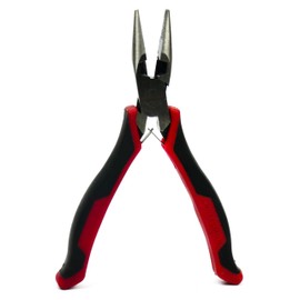 INGDAUM® Long Nose Pliers, Curved 4 Inch/100 mm Round Nose Pliers, Curved, Carbon Steel, Polished, for Safe Insertion, Bending and Cutting of Cores and Wires (Needle-Nose Pliers, Polished)