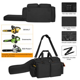 ORKELS Chainsaw Bag Compatible with EGO, Dewalt, Greenworks 14&16&18 Inch Cordless Power Chainsaws – Durable Storage Case for Chainsaw & Accessories – Bag Only