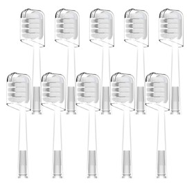 Cabezales de repuesto compatibles con el cepillo de dientes eléctrico Laifen Wave, cuidado de las encías - Transparentes, paquete de 10