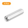 sourcing map M6 x 1-Pitch 50mm Length Coupling Nuts, 4pcs