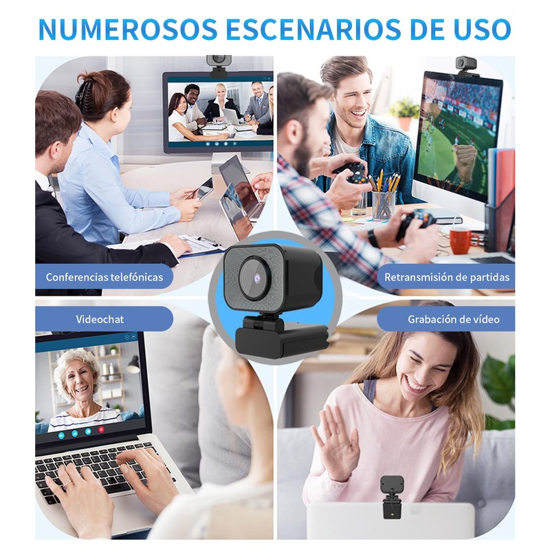 NOVAKA Cámara Web 4K, Micrófono Integrado con Cancelación de Ruido,