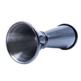 ANCLLO 1oz/2oz Double Ended Jiggers, Stainless Steel Cocktail Bar Tools for Bartending, Beautiful Double Cocktail Bar Tools for Bar Home Bartender Party Wine Drink Black