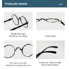 BLUELESS-Gafas de lectura redondas vintage Profesor Lectores (raya gris, 3.00)