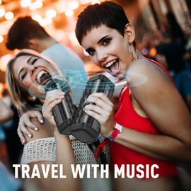 BUGANI Bluetooth Speaker, Portable Wireless Speaker, Bluetooth 5.4,100ft Wireless Range, Louder Volume, Stereo Sound, Deep Bass 24H Playtime, IPX5, Built-in Mic, Wireless Speaker for Home, Outdoor