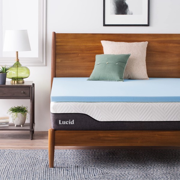 Lucid 2 Inch Mattress Topper King - Gel Infused Memory