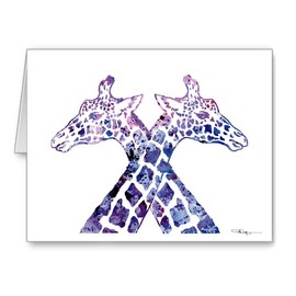 DJ Rogers Fine Art Giraffe Love - Set of 10 Note Cards With Envelopes