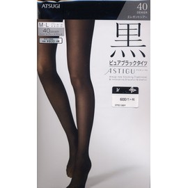 ASTIGU Pure Black Tights 40 Denier Size L-LL