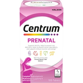 Centrum Prenatal Vitamin Tablet, Postpartum Multivitamin and Mineral Supplement, Essential Prenatal Vitamins, 100 Count (Packaging May Vary)