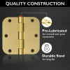 Design House 10 Pack Heavy Duty Satin Brass Door Hinges
