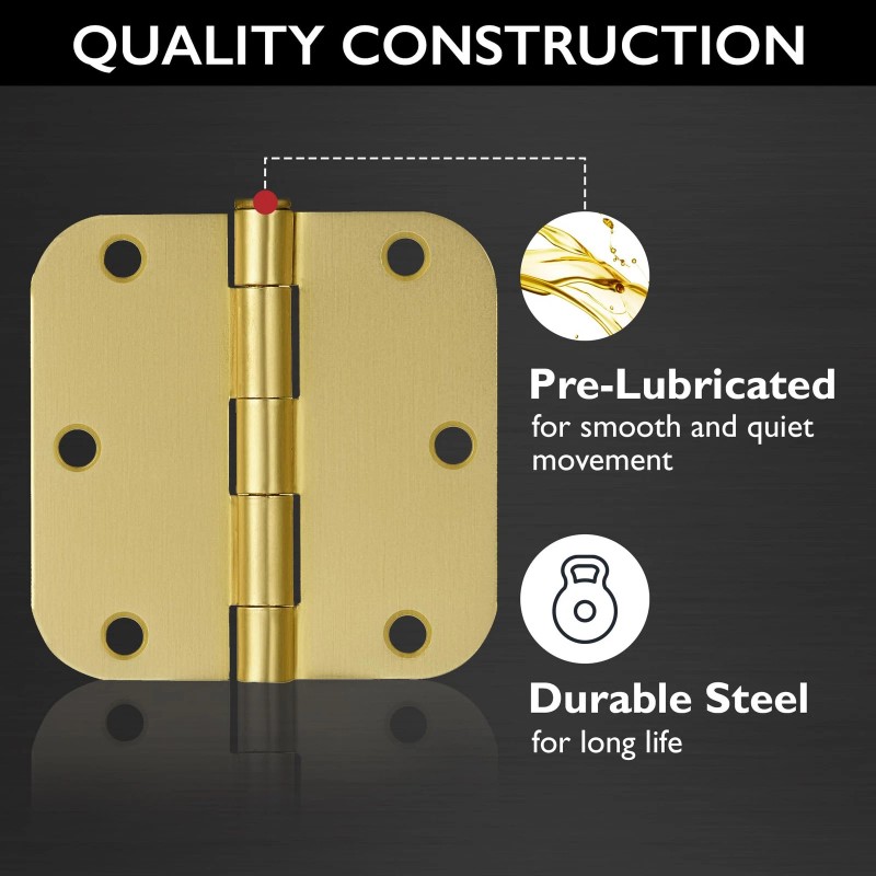 Design House 10 Pack Heavy Duty Satin Brass Door Hinges