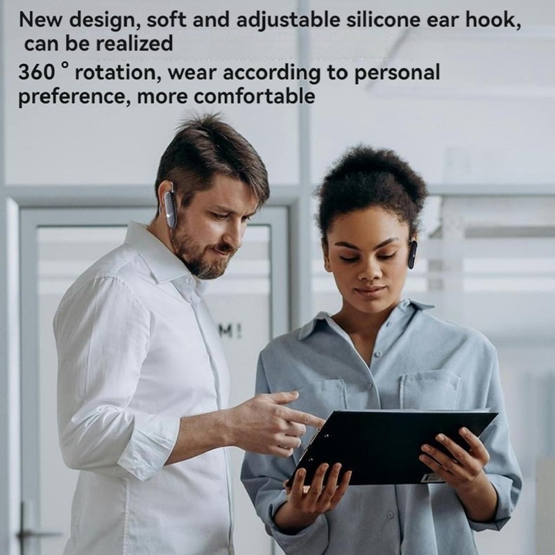 TMGADTDU Bluetooth Headset, Single-Ear Wireless Earpiece with ENC Noise Canceling