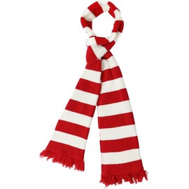 SINSEN Christmas Red White Scarf Striped Knit Candy Cane Scarf Long Scarves for Women Men Fall Winter Warm