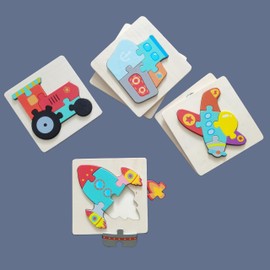 Toddler Puzzles, Set of 6, Wooden Jigsaw Puzzles for 1 2 3 Year Old Baby Boys or Girls,Toddlers Gifts, Preschool Learning Educational Toys [ Colors & Shapes Cognitive Skill ]