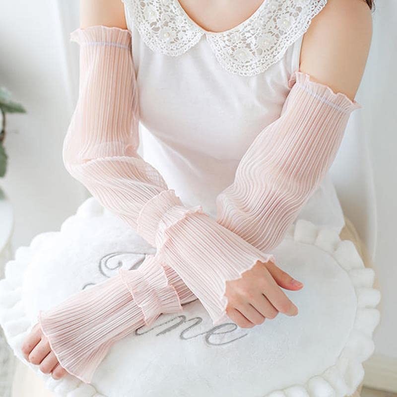 Plus Nao Arm Cover, Women's, Fashion Goods, Thin, Ruffle, Chiffon