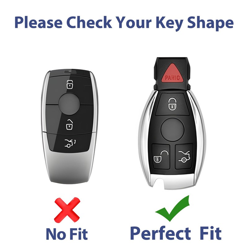 LIANGYM 2-Pack for Mercedes-Benz Key Fob Cover, TPU Case Accessories