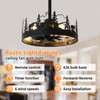 Rustic Ceiling Fans with Lights and Remote, Black Caged Ceiling
