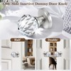 CLCTK 4 Pack Crystal Glass Dummy Door Knobs, Clear Diamond
