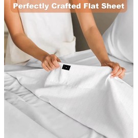 NIULAFR Grounding Sheets King Size for Better Sleep - Premium Cotton + Silver Fiber Earth Connect Grounding Flat Sheet for Bed, Stress Relief (White,King, 76x80in)