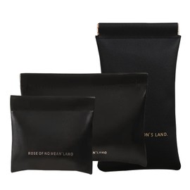 MIUPOO Small Purse Makeup Bag for Women,Elastic Open Close Storage Bag Mini Travel Storage Bag,Waterproof Organizer Pouch for Lipstick Cosmetics Headphones Jewelry,3 Pieces,Black