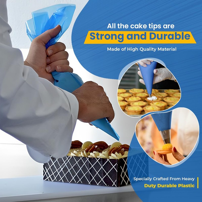 Venuscello® 30 x Icing Bags Blue Disposable Piping Savoy Reusable
