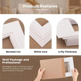 Unbranded 12x12 White Pre-Cut Picture Mats for 8x8 Photos Prints Artworks -10pk