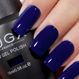 L'UGX Blue Gel Nail Polish Dark Navy UV Gel Colors 15ML Long Lasting Color Gel Polish for Nails Art DIY Manicure & Pedicure at Home Salon Holiday Gifts for Women LGS-705N