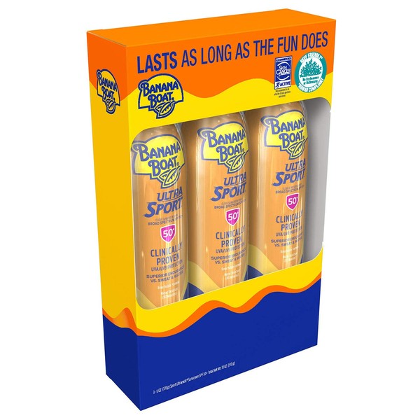 Banana Boat UltraMist Sport Sunscreen High UVA, SPF 50 6 oz (177 ml) (Pack of 3)