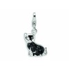 Amore LaVita Sterling Silver Cat Fancy Lobster Clasp Bracelet Charm