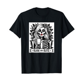 glam and glitz Coffee Skeleton Doll Sarcasm Girl Anti-Glam T-Shirt