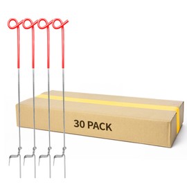 Pig Tail Step in Fence Post, 41 Inches Metal Stainless Steel for Garden, Farm and Livestock, Ideal for Electric Fence Posts Easy to Move and Install Pack of 30 Red