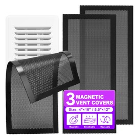 KeeTidy Floor Vent Covers, 5.5" x 12" Magnetic Vent Covers Air Vent Covers Mesh Screen Register Vent Covers for Home, Floor, HVAC, AC, Grilles, and RV Vents, 3 Pack