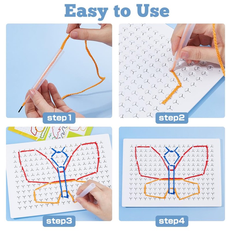 DICOSMETIC 2 Sets Calm Down Threading Boards String Weaving Drawing