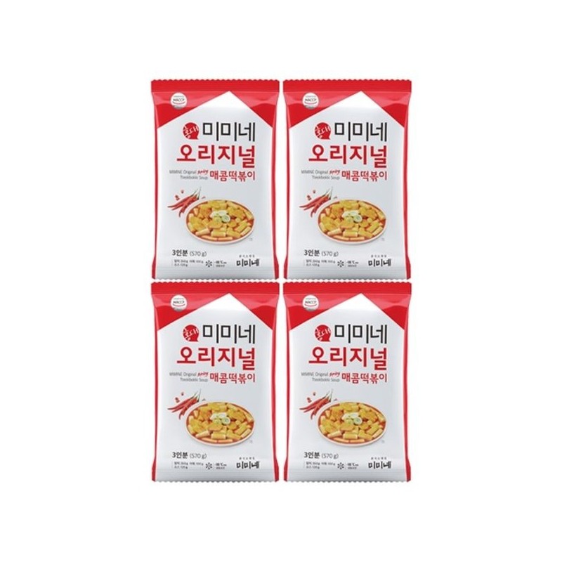 미미네 오리지널 매콤떡볶이 570g x 4봉 Mimi's Original Spicy Tteokbokki
