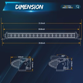 SWATOW INDUSTRIES 20 Inch Light Bar Slim 20" LED Light Bar Spot Flood Offroad Driving Lights Waterproof Front Bumper Mounts for F150 Wrangler Ram Chevy Toyota Pickup Truck UTV ATV