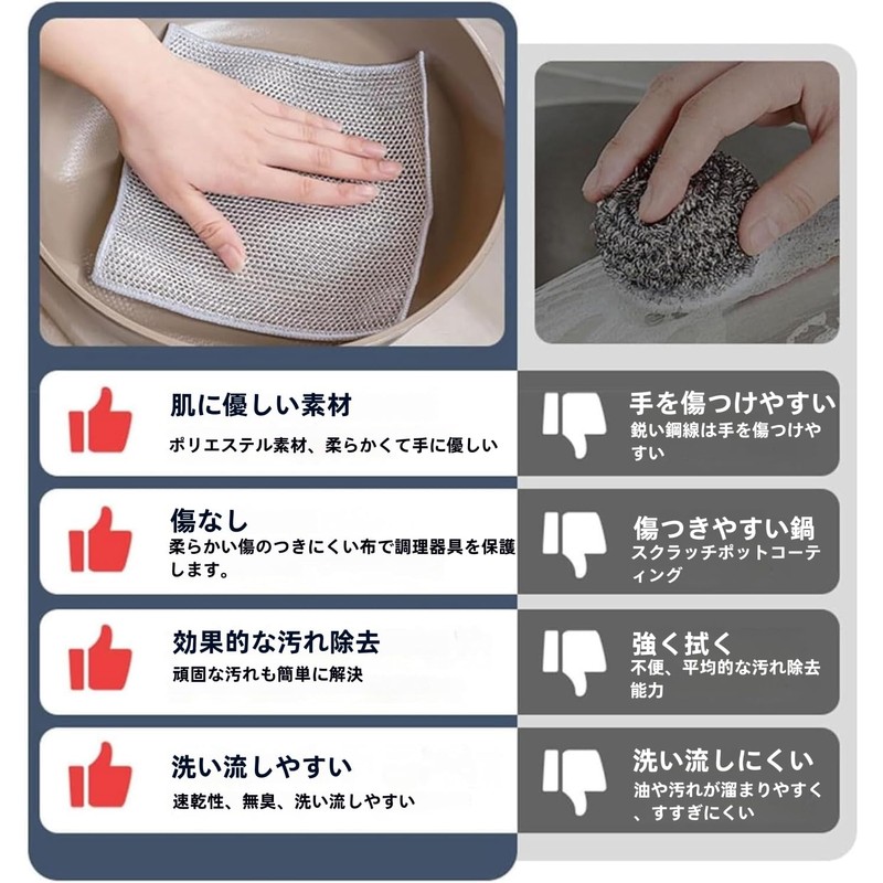 ZKLPIU 金属ワイヤーディッシュクロス、金属ワイキッチンクロス、新しくアップグレードされたタオル、傷に強く多目的、二層再利用可能、濡れても乾いても使用可能、油汚れ対策 油汚れクロス 布巾 20×20 cm（15枚） (二重層)