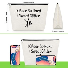 Cheerleader Gift for Teen Girls Makeup Bag Cheerleading Gift for Women Cheer Friend Cheer Mom Coach Cheer Team Gift Cosmetic Bag Birthday Gift Ideas Inspirational Thank You Gift Travel Cosmetic Pouch