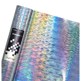 VViViD Mosaic+ Silver Brushed Holographic 1ft x 5ft Crafting Vinyl Crinkle-Free 8yr UV Finish Crafting Vinyl