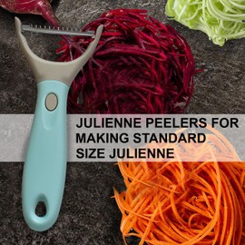 Bahoki Essentials 3 Piece Peeler Set - Stainless Steel Trio Vegetable and Fruit Peeler - Interchangeable Multifunctional Cutter Slicer - Julienne Cut, Shredder, Peelers - Home Kitchen Gadgets