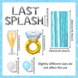 JeVenis Last Splash Bachelorette Party Decorations Pool Beach Bridal Shower Decorations Pool Hawaiian Luau Beach Bachelorette Tropical Bridal Shower