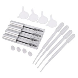 IWOWHERO Diy Beauty 4pcs 10ml Empty Mascara Tubes Eyelash Brush Funnels Pipettes for Mascara Cream Storage