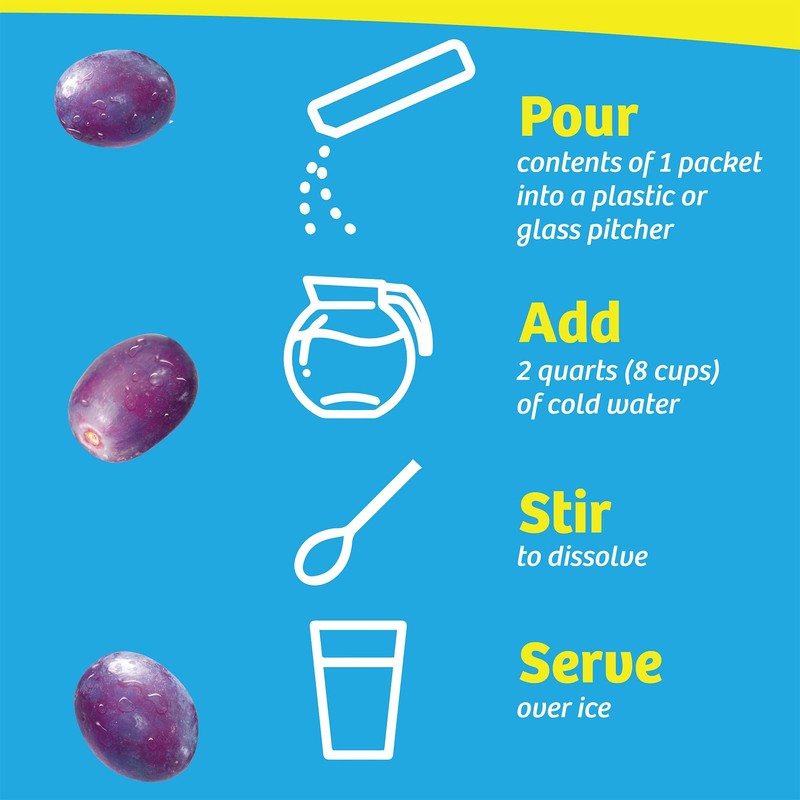 Wyler's Light Pitcher Packs, Water Drink Mix,Grape,6 Pitcher Packets